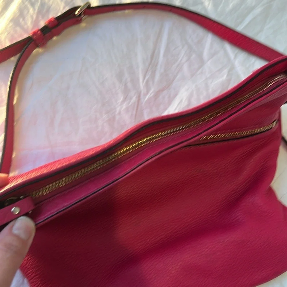 Kate Spade Magenta Leather‎ Y2K 2000s Shoulder Bag Crossbody Authentic Hot Pink